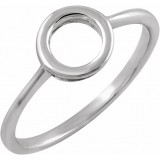 14K White 8 mm Circle Ring photo