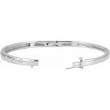 14K White 1/2 CTW Diamond Bangle Bracelet photo 2