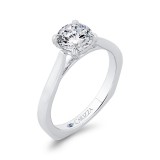 Shah Luxury 14K White Gold Diamond Engagement Ring with Euro Shank (Semi-Mount) photo 2