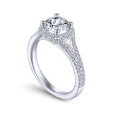 Gabriel & Co. 14k White Gold Contemporary Halo Engagement Ring photo 3