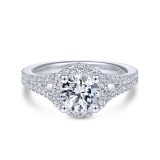 Gabriel & Co. 14k White Gold Contemporary Halo Engagement Ring photo