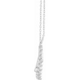 14K White 3/8 CTW Diamond Leaf 16-18 Necklace photo 2