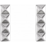 14K White Pyramid Bar Earrings photo 2