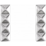 14K White Pyramid Bar Earrings photo 2