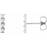 14K White Pyramid Bar Earrings photo