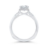 Shah Luxury 14K White Gold Diamond Engagement Ring with Euro Shank (Semi-Mount) photo 4