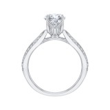 Shah Luxury Round Cut Diamond Engagement Ring with Split Shank In 14K White Gold (Semi-Mount) photo 4