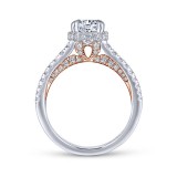 Gabriel & Co. 14k Two Tone Gold Crown Straight Engagement Ring photo 2