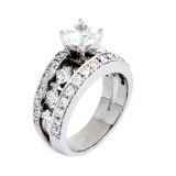 Jewelry Innovations 14K White Gold Semi Mount Engagement Ring photo