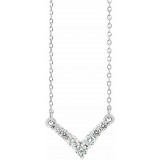 14K White 1/3 CTW Diamond V 16-18 Necklace photo