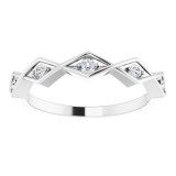 14K White 1/10 CTW Diamond Geometric Anniversary Band photo 3