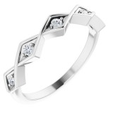 14K White 1/10 CTW Diamond Geometric Anniversary Band photo