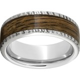 Serinium Pipe Cut Band with Bourbon Barrel Aged Inlay and Notched Finish photo