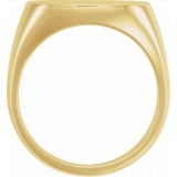 14K Yellow 18x18 mm Square Signet Ring photo 2