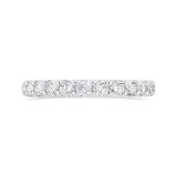 Shah Luxury 14K White Gold Half-Eternity Round Diamond Wedding Band photo