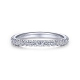 Gabriel & Co. 14k White Gold Contemporary Curved Wedding Band photo