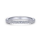 Gabriel & Co. 14k White Gold Contemporary Curved Wedding Band photo