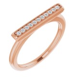 14K Rose 1/10 CTW Diamond Bar Ring photo