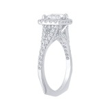 Shah Luxury 14K White Gold Princess Diamond Halo Engagement Ring with Split Shank (Semi-Mount) photo 3