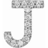 14K White .05 CTW Diamond Single Initial J Earring photo