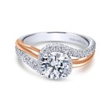 Gabriel & Co. 14k Two Tone Gold Contemporary Bypass Engagement Ring photo