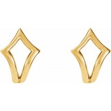 14K Yellow Geometric J-Hoop Earrings photo 2