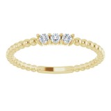 14K Yellow 1/10 CTW Diamond Beaded Ring photo 3
