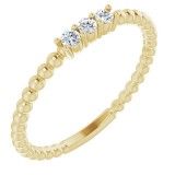 14K Yellow 1/10 CTW Diamond Beaded Ring photo