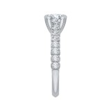 Shah Luxury 14K White Gold Euro Shank Round Diamond Cathedral Style Engagement Ring (Semi-Mount) photo 2