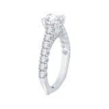 Shah Luxury 14K White Gold Euro Shank Round Diamond Cathedral Style Engagement Ring (Semi-Mount) photo 3
