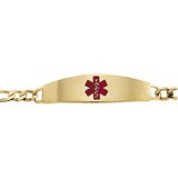 14K Yellow & Red Enamel Medical Identification 8 Bracelet photo