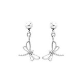 Sterling Silver Diamond Dragonfly earrings photo