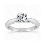 14k White Gold Semi-Mount Solitaire Engagement Ring photo