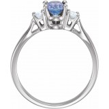 14K White Tanzanite & 1/6 CTW Diamond Ring photo 2