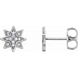 14K White .08 CTW Diamond Star Earrings photo