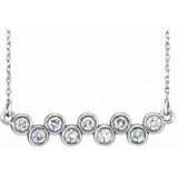 14K White 1/2 CTW Diamond Bezel-Set 16-18 Necklace photo