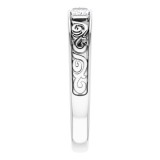 14K White 1/2 CTW Diamond Three-Stone Scroll Ring photo 4