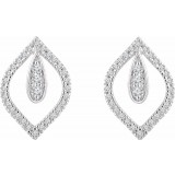 14K White 1/4 CTW Diamond Freeform Earrings photo 2