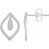 14K White 1/4 CTW Diamond Freeform Earrings photo