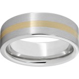 Serinium Pipe Cut Band with a 2mm 14K Yellow Gold Inlay and Satin Finish photo