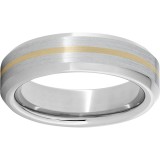 Serinium Beveled Edge Band with a 1mm 14K Yellow Gold Inlay photo