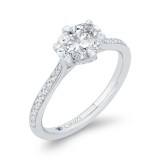 Shah Luxury 14K White Gold Oval Cut Diamond Engagement Ring (Semi-Mount) photo 2
