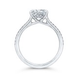 Shah Luxury 14K White Gold Oval Cut Diamond Engagement Ring (Semi-Mount) photo 4