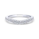 Gabriel & Co. 14k White Gold Contemporary Curved Wedding Band photo