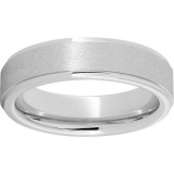 Serinium Flat Band with Grooved Edges and Stone Finish photo
