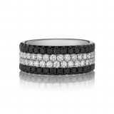 Henri Daussi 9mm Men's Wedding Band  Platinum White B 2.50 Ctw., W 2.30 Ctw. Black Diamond, White Diamond photo 2