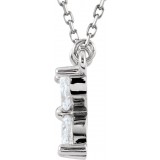 14K White 1/2 CTW Diamond Floral-Inspired 16 Necklace photo 2