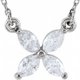 14K White 1/2 CTW Diamond Floral-Inspired 16 Necklace photo