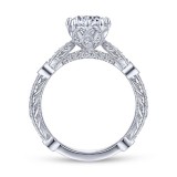 Gabriel & Co. 14k White Gold Victorian Straight Engagement Ring photo 2