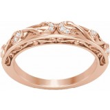 14K Rose .04 CTW Diamond Matching Band for 6.5 mm Round Ring photo 3